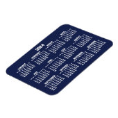 Navy Blue Calendar 2024 Kleine flexible Magnete (Linke Seite)