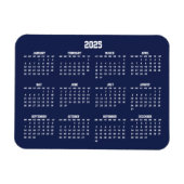 Navy Blue Calendar 2025 Kleine flexible Magnete (Horizontal)