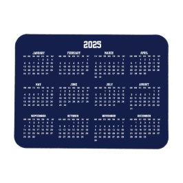 Navy Blue Calendar 2025 Kleine flexible Magnete