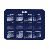 Navy Blue Calendar Flexible Magnet 2025 (Horizontal)