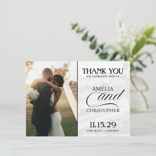 Navy Blue California Passport Dankeskarte (Stehend Vorderseite)