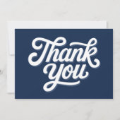 Navy Blue Calligraphy Bold Vielen Dank Flat Card Dankeskarte (Vorderseite)