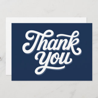 Navy Blue Calligraphy Bold Vielen Dank Flat Card Dankeskarte