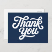 Navy Blue Calligraphy Bold Vielen Dank Postkarte (Vorne/Hinten)