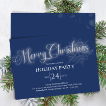 Navy Blue Calligraphy Script Frohe Weihnachtsfeier