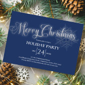 Navy Blue Calligraphy Script Frohe Weihnachtsfeier Einladung