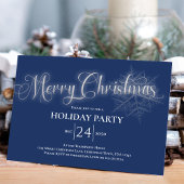 Navy Blue Calligraphy Script Frohe Weihnachtsfeier Einladung