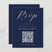 Navy Blue Calligraphy Script UAWG Enclosure Card Begleitkarte (Vorne/Hinten)