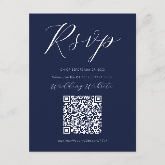 Navy Blue Calligraphy Script UAWG Enclosure Card Begleitkarte (Vorderseite)