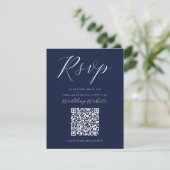 Navy Blue Calligraphy Script UAWG Enclosure Card Begleitkarte (Stehend Vorderseite)