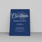 Navy Blue Calligraphy Script Weihnachts-Party Einladung