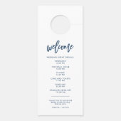 Navy Blue Calligraphy stört Hochzeiten nicht Türanhänger (Rückseite)