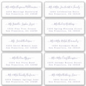 Navy Blue Calligraphy Wedding Guest Address Labels (Vorderseite)