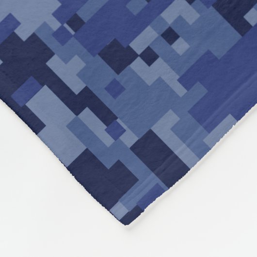 Navy Blue Camouflage Behalte Ruhe und Ihren Text Fleecedecke (Ecke)