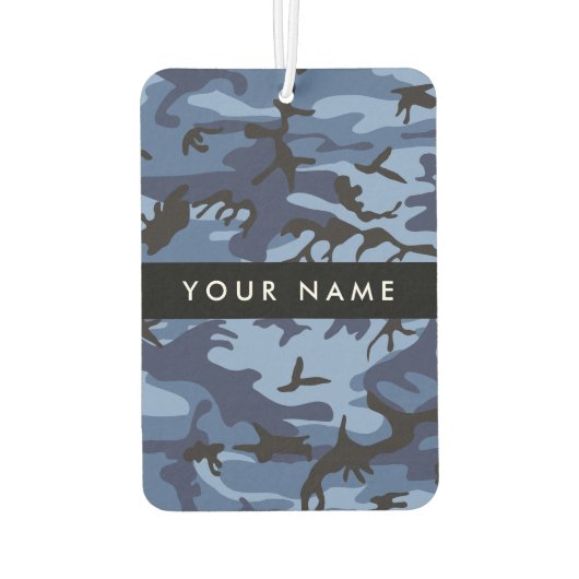 Navy Blue Camouflage Ihr Name Personalize Autolufterfrischer (Rückseite)