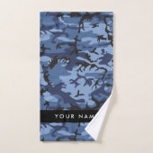 Navy Blue Camouflage Ihr Name Personalize Badhandtuch Set (Handtuch)