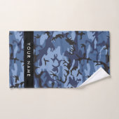 Navy Blue Camouflage Ihr Name Personalize Badhandtuch Set (Handtuch)