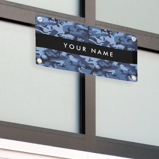 Navy Blue Camouflage Ihr Name Personalize Banner (Äußeres Gebäude)