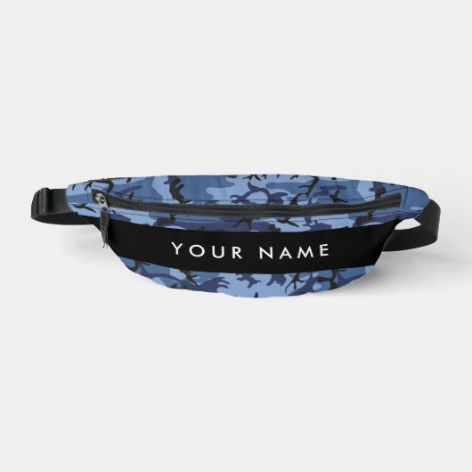Navy Blue Camouflage Ihr Name Personalize Bauchtasche (Vorderseite)