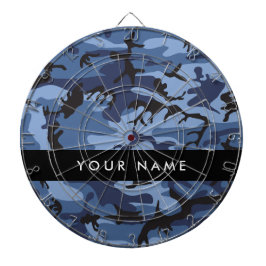 Navy Blue Camouflage Ihr Name Personalize Dartscheibe