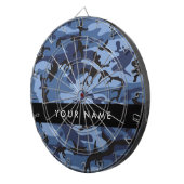 Navy Blue Camouflage Ihr Name Personalize Dartscheibe (Vorderseite rechts)