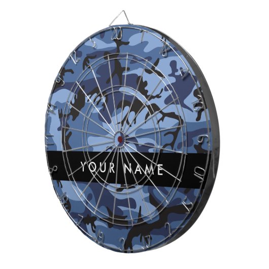 Navy Blue Camouflage Ihr Name Personalize Dartscheibe (Vorderseite rechts)