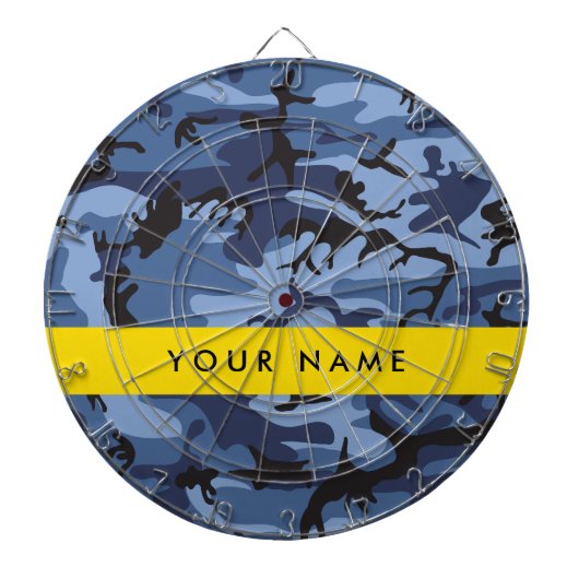 Navy Blue Camouflage Ihr Name Personalize Dartscheibe (vorne)