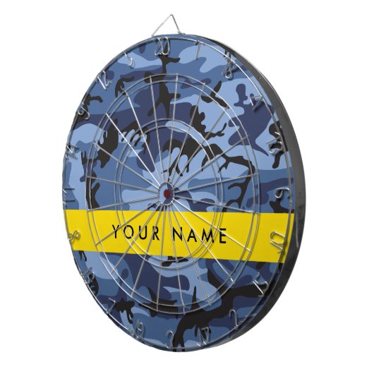Navy Blue Camouflage Ihr Name Personalize Dartscheibe (Vorderseite rechts)