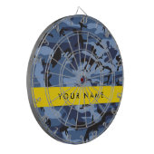 Navy Blue Camouflage Ihr Name Personalize Dartscheibe (Vorderseite Links)