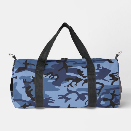 Navy Blue Camouflage Ihr Name Personalize Duffle Bag (Vorderseite)