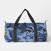 Navy Blue Camouflage Ihr Name Personalize Duffle Bag (Vorderseite)