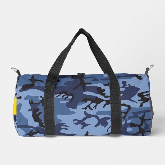 Navy Blue Camouflage Ihr Name Personalize Duffle Bag (Vorderseite)