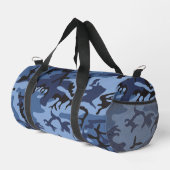 Navy Blue Camouflage Ihr Name Personalize Duffle Bag (Rechte Ecke)