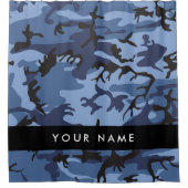 Navy Blue Camouflage Ihr Name Personalize Duschvorhang (Vorderseite)
