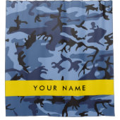 Navy Blue Camouflage Ihr Name Personalize Duschvorhang (Vorderseite)