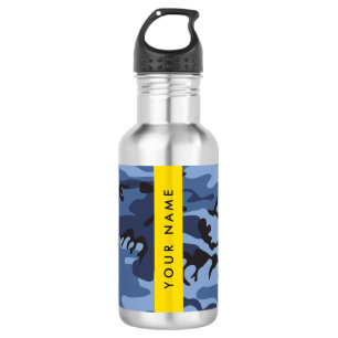 Navy Blue Camouflage Ihr Name Personalize Edelstahlflasche