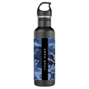 Navy Blue Camouflage Ihr Name Personalize Edelstahlflasche