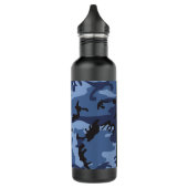 Navy Blue Camouflage Ihr Name Personalize Edelstahlflasche (Links)