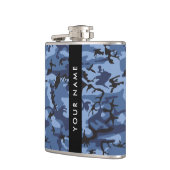 Navy Blue Camouflage Ihr Name Personalize Flachmann (Links)