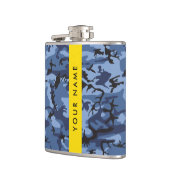 Navy Blue Camouflage Ihr Name Personalize Flachmann (Links)