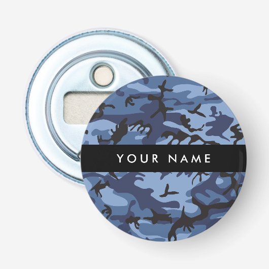 Navy Blue Camouflage Ihr Name Personalize Flaschenöffner (Vorderseite)