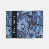 Navy Blue Camouflage Ihr Name Personalize Fleecedecke (Vorderseite (Horizontal))