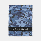 Navy Blue Camouflage Ihr Name Personalize Fleecedecke (Vorderseite)