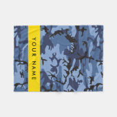 Navy Blue Camouflage Ihr Name Personalize Fleecedecke (Vorderseite (Horizontal))