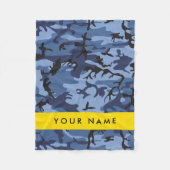 Navy Blue Camouflage Ihr Name Personalize Fleecedecke (Vorderseite)