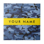 Navy Blue Camouflage Ihr Name Personalize Fliese (Vorderseite)