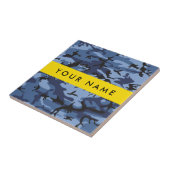 Navy Blue Camouflage Ihr Name Personalize Fliese (Seite)