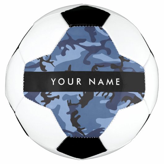 Navy Blue Camouflage Ihr Name Personalize Fußball (Vorderseite)