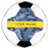 Navy Blue Camouflage Ihr Name Personalize Fußball (Vorderseite)