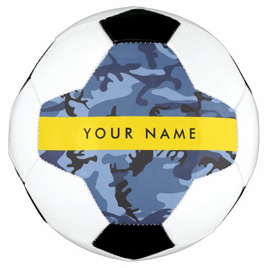 Navy Blue Camouflage Ihr Name Personalize Fußball (Vorderseite)